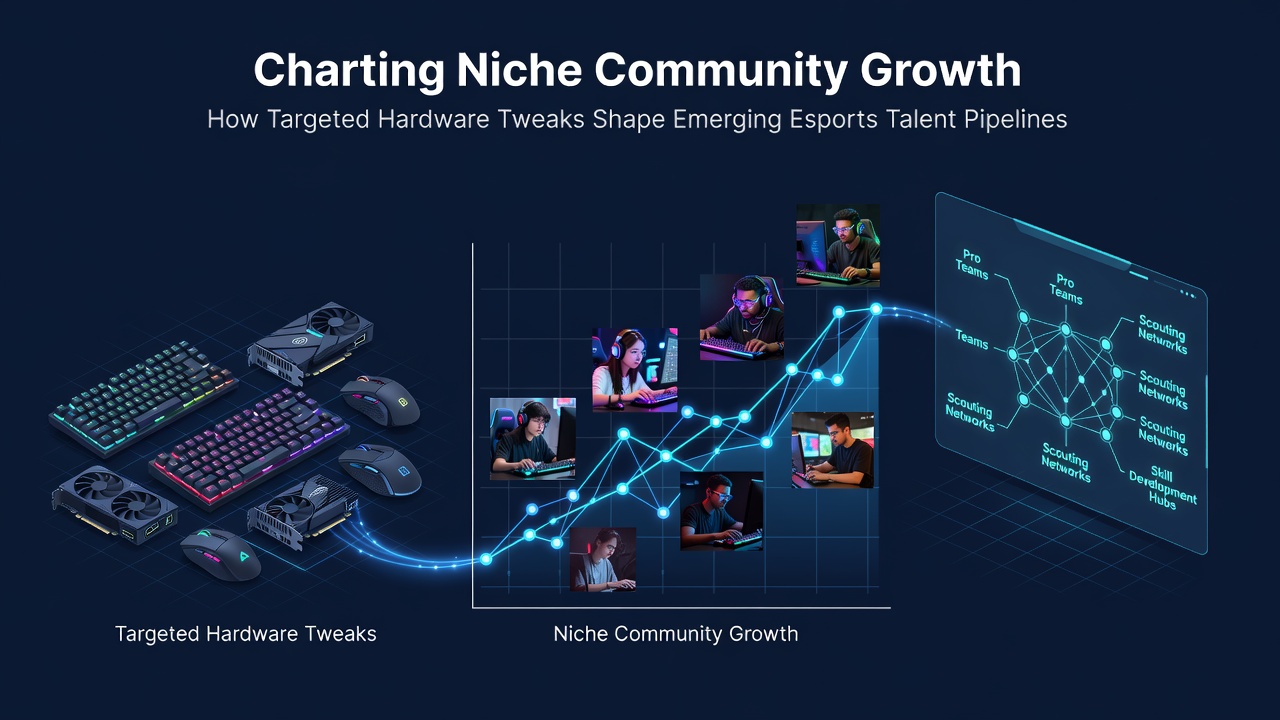 Niche esports players adjusting custom hardware configurations during training sessions