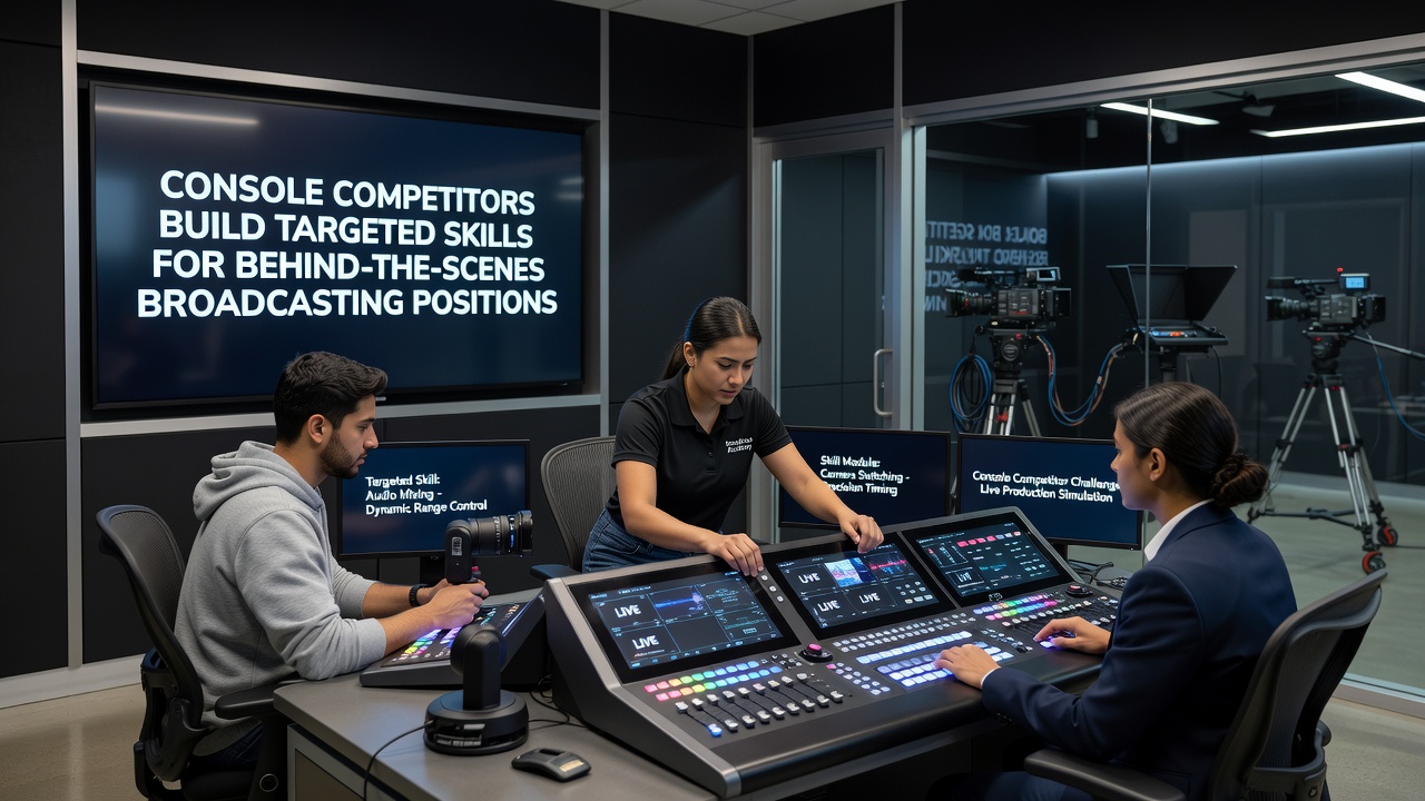 Console gamers practicing production techniques in a studio environment