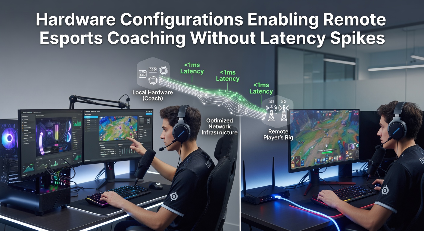 Remote coaching station featuring dual monitors, fiber connection hardware, and cooling solutions for sustained performance