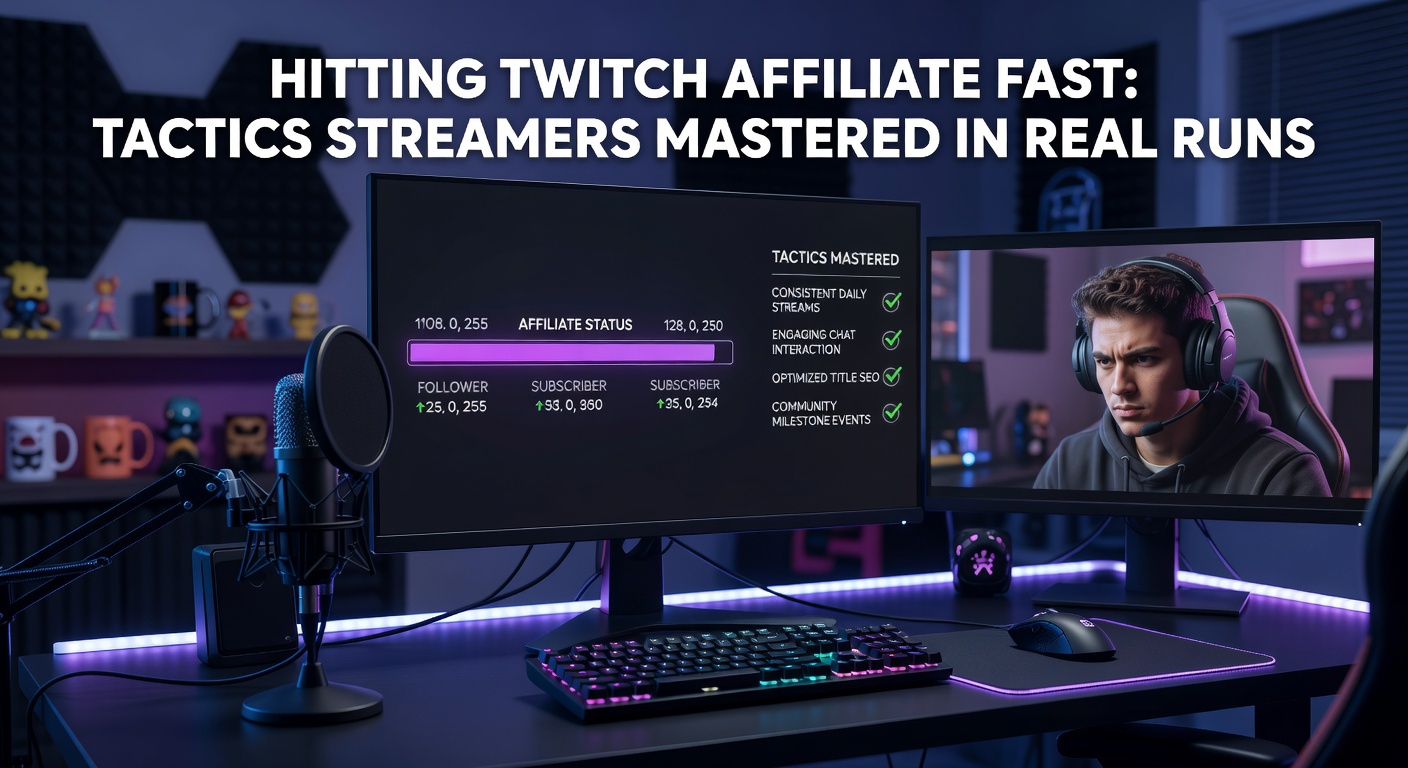 Dashboard screenshot showing Twitch Affiliate progress bars filling up rapidly during a streamer's milestone run
